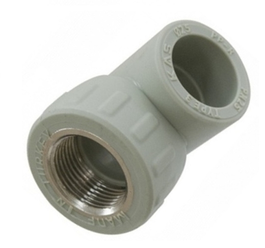 Уголок PP-R 90° с внутренней резьбой KAS 9624001 20х1/2" - 1