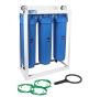 Система фильтрации Aquafilter HHBB20B Big Blue 3-уровневая под картриджи 20" на платформе с манометр - 1